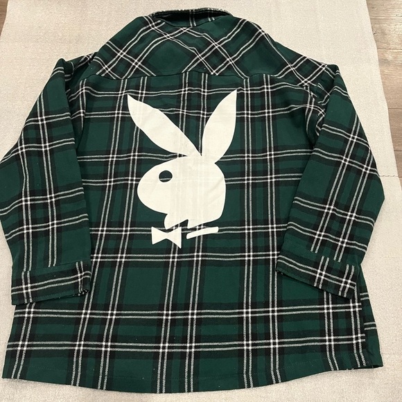 [M]Playboy Green Plaid Men's Shirt - Picture 2 of 9